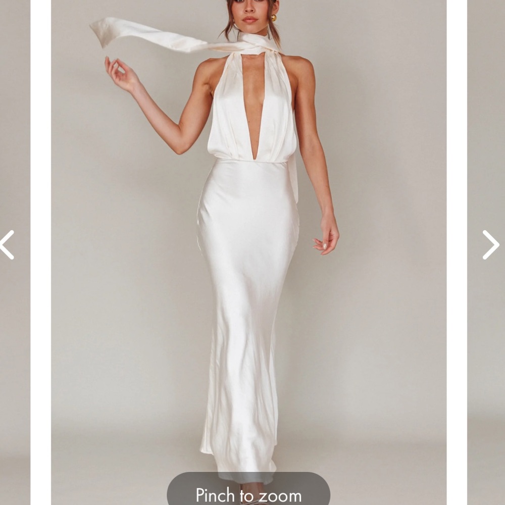 Ivory Halter Neck Dress